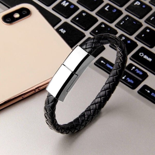 USB Bracelet Charger Cable – Stylish Charging Cord for iPhone 14/13, USB-C & Micro USB Phones - Image 3